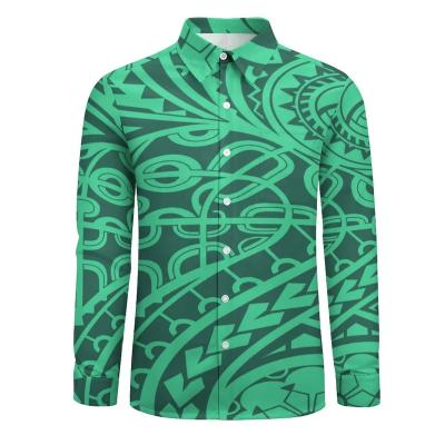 China Anti-pilling Clothing Manufacturers Custom Shirt Printing Hawaiian Polynesian Island Shirt Mens Plus Size Formal Shirts for sale