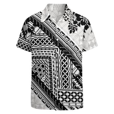 China New Arrival Anti-Pilling Design Polynesian Tribal Men's Print Custom Hawaiian Casual Shirt Beach Shirts for sale