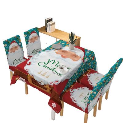 China Elastic Solid Water Absorbing Tablecloth Christmas Chair Cover Waterproof Chair Cover Decoration Table Cloth for sale