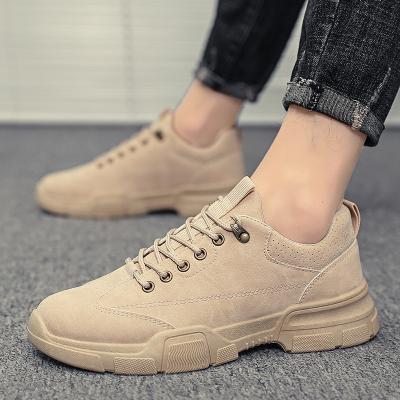 China New Fashion Trend Style High Quality Men's Solid Color Sports Leather Shoes Student Casual Shoes for sale