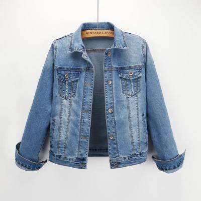 China 2019 New Style Fashion Women Lady Jean Jacket Slim Denim Windproof Long Sleeve Jacket for sale