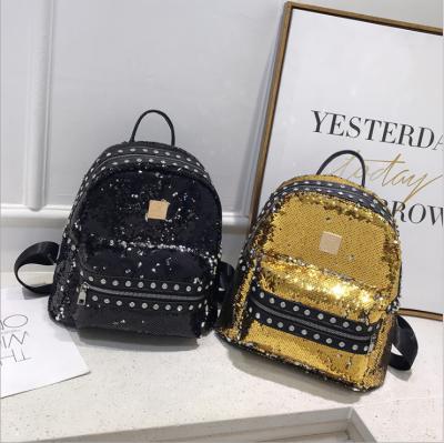 China Anti-theft Fashion Glitter Shoulder School Bag Shiny Magic Sequin Backpack for sale