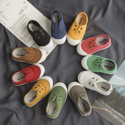 China New Boy Anti-slippery Spring Fashion Canvas Solid Color Children's Low Causal Shoes for sale