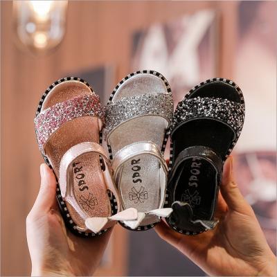 China 2019 New Style Anti-slippery Children Shoes Soft Single Soles Princess Sandals Babies Flat Sandals for sale