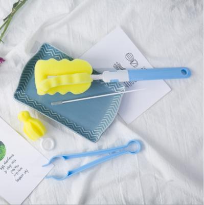 China Eco-friendly Cute Baby Feeding Bottle Brush Plastic Baby Sponge Bottle Cleaning Brush for sale