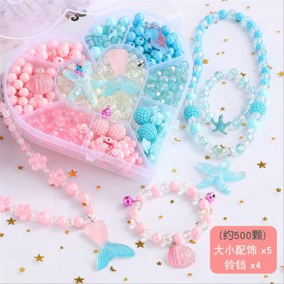 China Educational Toys Children's DIY Toy Princess Gemstone Bracelet Necklace Handmade Beaded Educational Material Package for sale