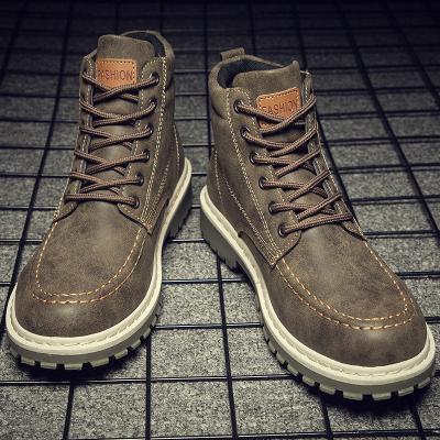 China 2019 Martin Boots Autumn Man Casual Lace-Up Pu Leather High Tops Locomotive Boots for sale