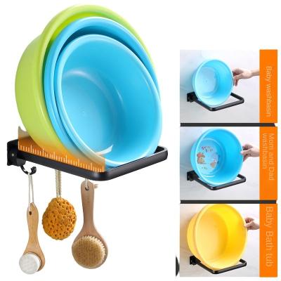 China Ree Punching Basin Toilet Space Bathroom Shelf Foldable Hook Storage Rack Aluminum Retractable Wall Mounted Towel Rack for sale