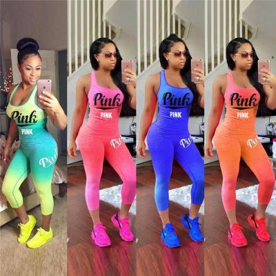 China Fashion Women's Breathable Ladies Printed Sports Yoga Trasuit Outdoor Tight Casual Gear Breathable Pants 2 Piece Set for sale