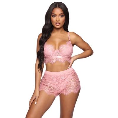 China Hot Selling QUICK DRY QUICK DRY Night Wear Sexy Women Lace Up Lingerie 2 Pieces Ladies Sleepwear for sale