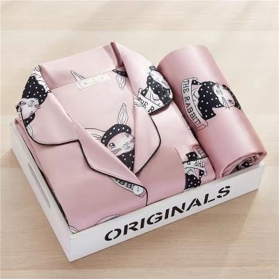 China Luxury Women QUICK DRY QUICK DRY Printing Wholesale Summer Silk Pajamas Pajamas Sleepwear Sleepwear 2 Piece Pajama Set for sale