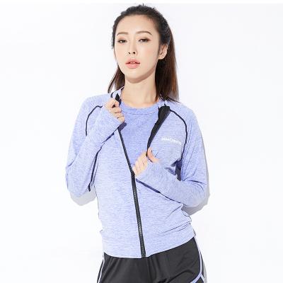 China Korea Breathable Women's Running Sport With Long Sleeve Zipper Long Sleeve Shirt Plain Yoga For Ladies for sale