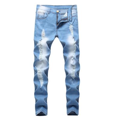 China XJYD Viable Mens Jeans Men's Classic Ripped Denim Destroyed Male Biker Jean Hiphop Stretch Trousers for sale