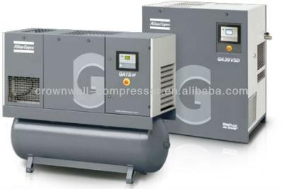 China Copco Lubricated Atlas Oil-injected Rotary Screw Air Compressors (Model GA15, GA18, GA22, GA15, GA18, GA22, GA11+, GA15+, GA18+, GA22+, GA26+,) for sale