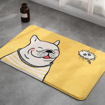 China Floor Mat Cartoon Pattern Entrance Door Mat Absorbent Washable Coloring Non-slip Door Mat for sale