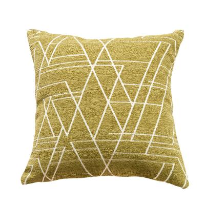 China Household Chenille Anti-static Simple Line Geometric Pillow Case Cushion Cover Without Core for sale