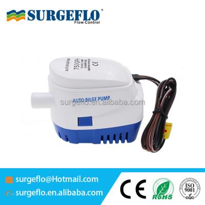 China ABC Hard Housing SURGEFLO 750GPH 12V DC Electric Automatic Marine Bilge Pump For Boat Piping Submersible for sale