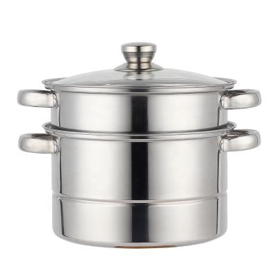 China Sustainable Stainless Steel 2 Tiers Multi-fuctional Cooking Pots Food Steamer for sale