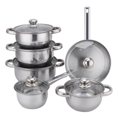 China 12PCS Belly Shape Cookware Set Sustainable Set for sale