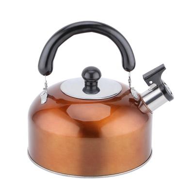 China Durable Stainless Steel Copper Color Coffee Pot Induction Teapot Whistling Tea Kettle for sale