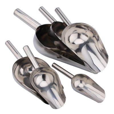 China Large Capacity Stainless Steel Coffee Scooper Barware Ice Cube Scoop for sale