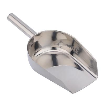 China Sustainable Bar Accessories Bar Tools Metal Scoop Customized Silver Long Handle Stainless Steel Dry Ice Bucket Small Scoops for sale