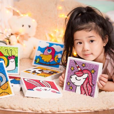 China Mini Frame DIY Diamond Painting Toy Impressionist White Educational Full Drill Diamond Painting Children With Frame for sale