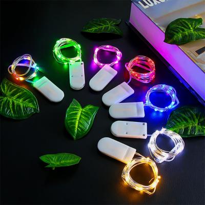 China New 1M 2M 3M Mini Copper Wire Fairy Lights LED Button Battery Operated Christmas Decoration String for Christmas Decoration for sale