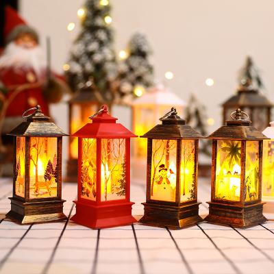 China Battery Cable Light Wholesale Christmas Decorations Flame Wind Lanterns Santa Decorations LED Candlestick Lights for sale