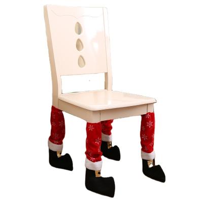 China Pleuche Christmas Wine Bottle Bag Christmas Table Leg Cover Christmas Chair Leg Cover for sale