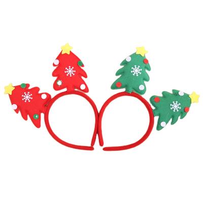 China Hot Sale Hair Accessories Novelty Christmas Headband Handmade Christmas Tree Headband for sale