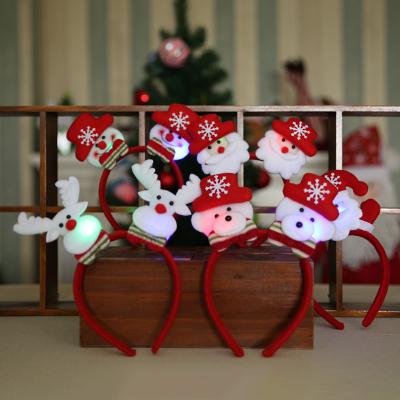 China Wholesale Handmade Christmas Santa Claus Funny Flashing Led Headband For Christmas Decoration for sale