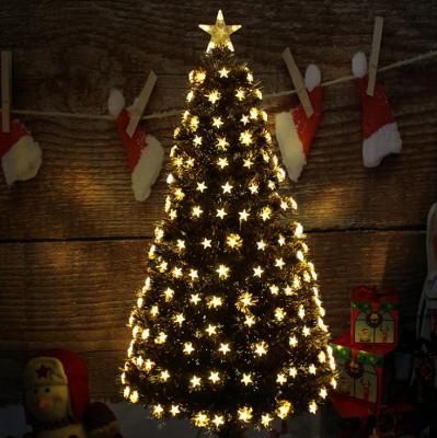 China Indoor / Outdoor Decoration Christmas Decorations Led Star PET Leaves Gold Luxury Fiber Optic Christmas Tree for sale