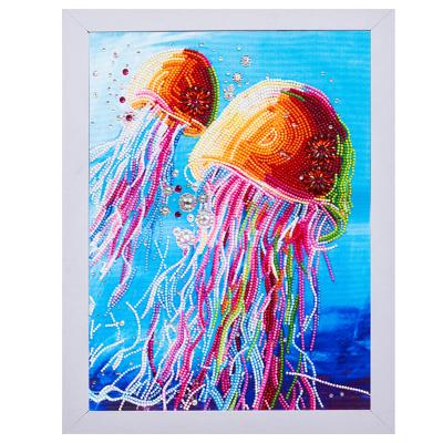 China Modern Colorful Wall Art Rhinestone Embroidery Home Decor 5D DIY Jellyfish Diamond Painting for sale