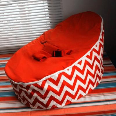 China Foldable red chevron baby bean bag chair,newest fashion style toddler bean bag snuggle infant bed for sale