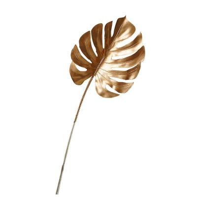 China Beautiful Colorful Artificial Flower olden Christmas decoration gold artificial leaves gold rose modern luxury circle golden leaf wall art for sale