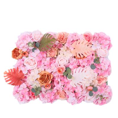 China Beautiful Colorful Artificial Flower ODM 3d flower wall panel Wedding Party Home decorative Background Silk flower Wall for sale