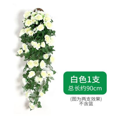 China Beautiful Colorful artificial hanging flower garland silk rose vines wall rattan for living room wall and garden decoration for sale