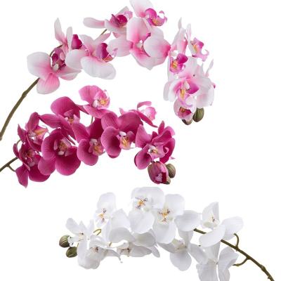 China Beautiful Colorful European home decoration plant decorative flower feel glue large phalaenopsis artificial flower for sale