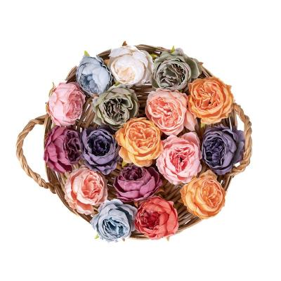 China Beautiful Colorful 5.5cm Wholesale Artificial Flower Large Peony Heads For Wedding Decoration for sale