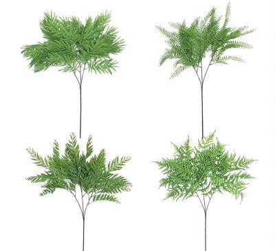 China Decoration Artificial Flower Nordic style long stem 80 cm green plant artificial fern plants leaves for indoor pot decoration for sale