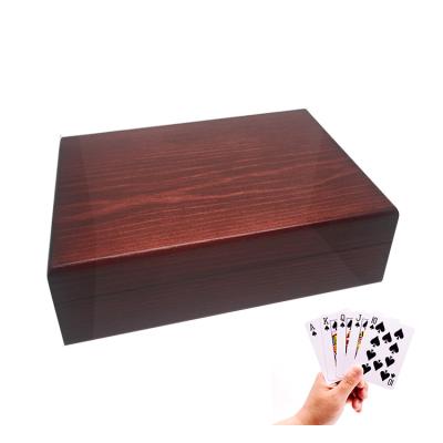 China Plastic Custom Logo Stand Wooden Box For Playing Cards Package for sale