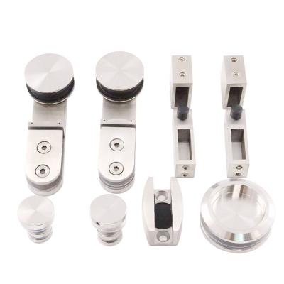 China Modern high quality 304 stainless steel frameless glass sliding door roller bathroom accessory for sale