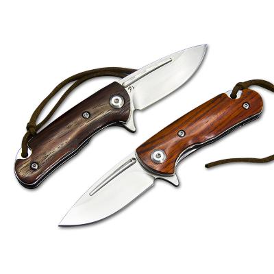 China Sandalwood Non-variable Handle Knife D2 Blade Folding Fishing Camping Survival Pocket Outdoor Knives for sale