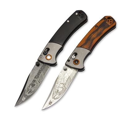 China Thumb Non-variable Button Fish Pattern Open Pocket Folding Knife With Back Clip Self Defense Outdoor Survival Tool for sale