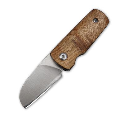 China Mini Size Pocket Folding Knife Open Slide With Natural Shade Wood Handle And Plastic Bag Hunting Survival Outdoor Camping Tools for sale