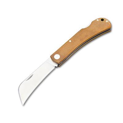 China Micarta Handle Non-variable Folding Knife 440 Steel Pocket Knives With Back Lock Hunting Survival Outdoor Camping Tool for sale