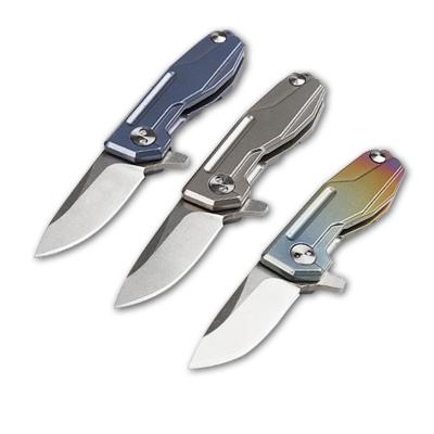 China New Design Non-variable Mini Pocket Folding Knife Stainless Alloy Steel Titanium Handle for sale