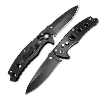 China Non-variable Folding Knife 440 Steel Open Pocket Folding Aluminum Handle Helped Outdoor Hiking Camping Knives for sale