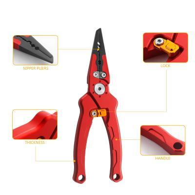 China Stainless Steel Outdoor Recreation Fishing Roa Pliers Aluminum Die-Cast One-Hand Quick-Open Fishing Plier Band Assortment for sale